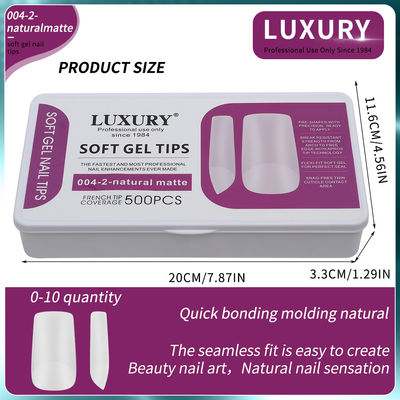 500pcs/caja Mediano Cuadrado En forma de uñas falsas para las uñas de extensión Herramientas de manicura 11 tamaños