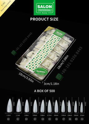 extremidades agudas de señora Artificial Nails Half de la forma 500pcs y clavo falso de la cubierta completa