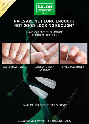 extremidades agudas de señora Artificial Nails Half de la forma 500pcs y clavo falso de la cubierta completa