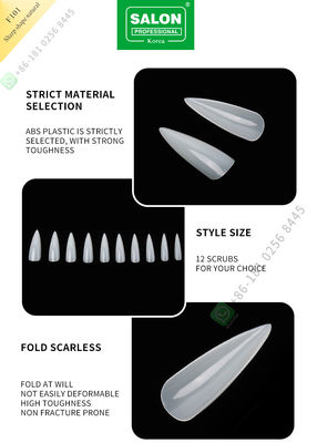extremidades agudas de señora Artificial Nails Half de la forma 500pcs y clavo falso de la cubierta completa