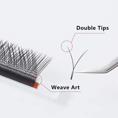 8-14mm pestañas falsas individuales CC/D/DD Volumen de rizado Extensión de pestañas doble puntas Cashmere YY Extensión de pestañas