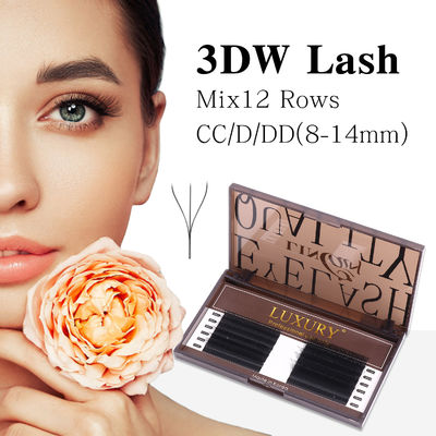 8-14mm pestañas falsas individuales CC/D/DD Volumen de rizado Extensión de pestañas doble puntas Cashmere YY Extensión de pestañas