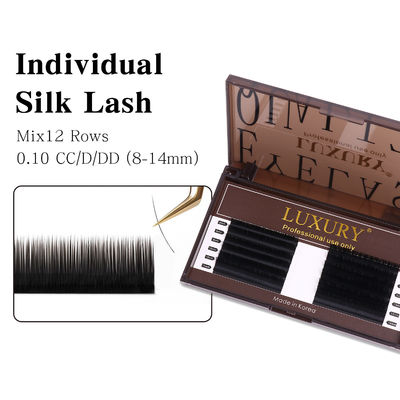 8-14mm pestañas falsas individuales CC/D/DD Volumen de rizado Extensión de pestañas doble puntas Cashmere YY Extensión de pestañas