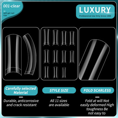 Lujo claros blandos de gel de uñas consejos de forma cuadrada uñas falsas para las uñas de extensión
