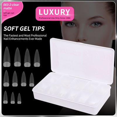 500PCS Stiletto Clavos de uñas conjunto claro mate de cubierta completa de acrílico uñas artificiales