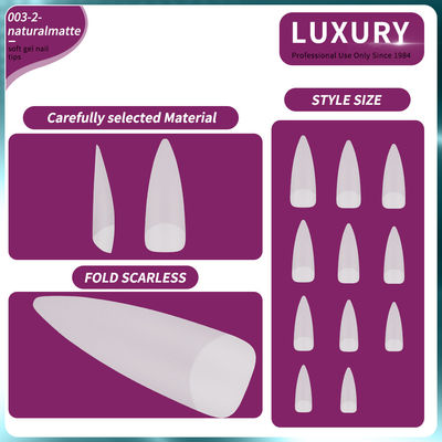 500pcs/Box Profesional Natural Matte Nuguas de forma aguda y falsa para manicura DIY