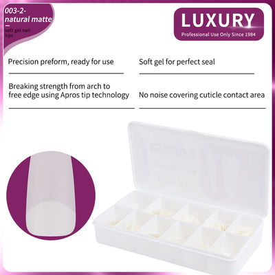 500pcs/Box Profesional Natural Matte Nuguas de forma aguda y falsa para manicura DIY