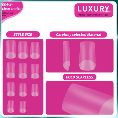 500pcs/caja Mediano Cuadrado En forma de uñas falsas para las uñas de extensión Herramientas de manicura 11 tamaños