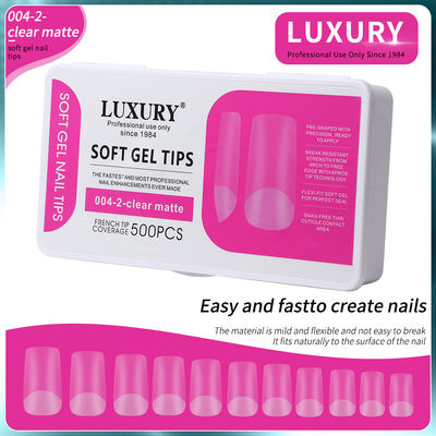 500pcs/caja Mediano Cuadrado En forma de uñas falsas para las uñas de extensión Herramientas de manicura 11 tamaños