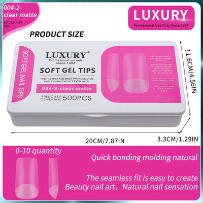 500pcs/caja Mediano Cuadrado En forma de uñas falsas para las uñas de extensión Herramientas de manicura 11 tamaños