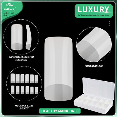 500PCS Cuadrados de uñas falsas Acrílico natural transparente Reutilizable Falso consejos de uñas falsas para el arte de las uñas DIY