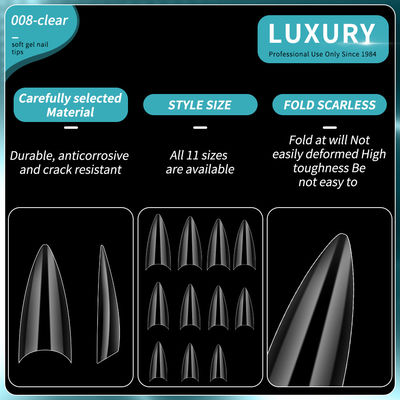 500pcs Mediano Stiletto Clavos consejos de la mitad de la cubierta Falsa clavos de forma aguda Acrílico artificial Falsa clavos 11Tasos