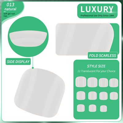 Las uñas de los pies falsas 500pcs/Box Gel suave de cubierta completa las uñas de los dedos de los pies consejos de color natural las uñas de los pies falsas para los salones de uñas