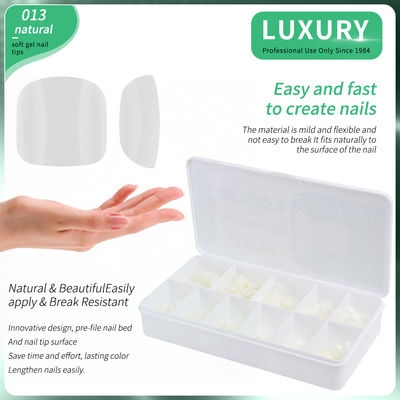 Las uñas de los pies falsas 500pcs/Box Gel suave de cubierta completa las uñas de los dedos de los pies consejos de color natural las uñas de los pies falsas para los salones de uñas