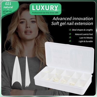 500pcs/caja Ultra delgadas Stiletto Presionar En las uñas naturales sin costura de forma aguda Falsa uñas para mujeres y niñas