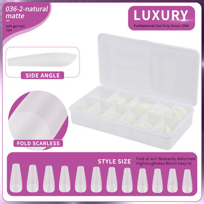 500pcs/caja En forma de almendra Natural Matte Falsa uñas 11 Tamaños Acrílico Gel de las uñas Art Extensiones para mujeres