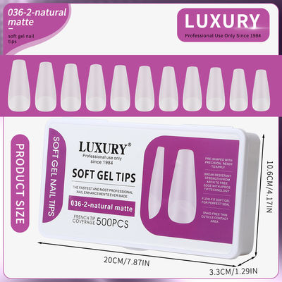 500pcs/caja En forma de almendra Natural Matte Falsa uñas 11 Tamaños Acrílico Gel de las uñas Art Extensiones para mujeres