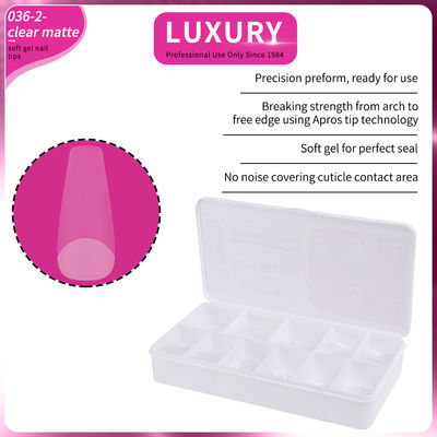 Cuervo largo Punto de uñas falsas de cubierta completa Punto de extensión de uñas de forma transparente Punto de uñas de gel mate