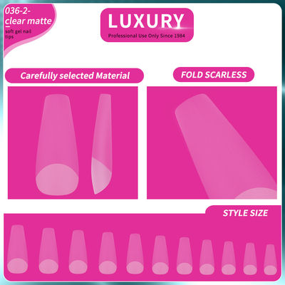 Cuervo largo Punto de uñas falsas de cubierta completa Punto de extensión de uñas de forma transparente Punto de uñas de gel mate