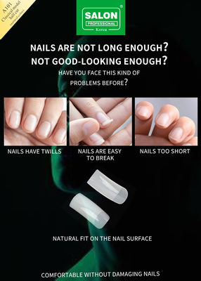 Professional de las uñas falsas consejos naturales de color claro de cubierta completa dedo artificial uñas de la mitad de la cubierta de las uñas francesas consejos