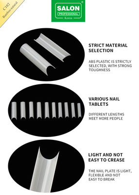 Cuadrado de cubierta completa Ultra delgado ABS Falsa Uña para Salón de la Uña Extensiones fácil de bricolaje Arte de las uñas en casa
