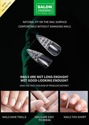 Long Sharp forma de uñas falsas punta ultra delgado Gel suave de cubierta completa uñas falsas 12 tamaños