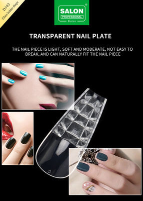 500PCS Escalera forma de las uñas consejos de juego de vidrio en relieve Falsa uñas con caja de almacenamiento Kit de arte de uñas acrílico para el salón