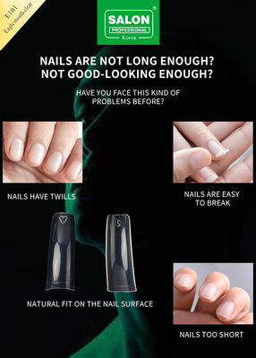 Uñas profesionales con cubierta completa ABS transparente boca de águila transparente en 12 tamaños para DIY manicura salón