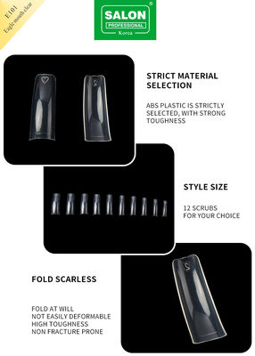 Uñas profesionales con cubierta completa ABS transparente boca de águila transparente en 12 tamaños para DIY manicura salón