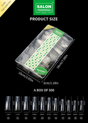 Uñas profesionales con cubierta completa ABS transparente boca de águila transparente en 12 tamaños para DIY manicura salón