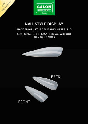 Las uñas largas de estiletto de cubierta completa de color natural uñas falsas con caja para salones de uñas