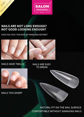 Uñas de almendras transparentes mate extra largo Stiletto Uñas falsas de forma aguda Acrílico Consejos de uñas falsas para el arte de uñas