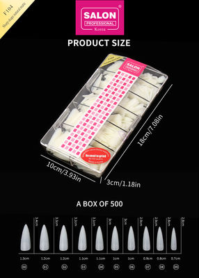 Las uñas largas de estiletto con tapa completa las uñas falsas con cajas de uñas falsas naturales mate