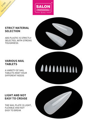 Las uñas largas de estiletto con tapa completa las uñas falsas con cajas de uñas falsas naturales mate