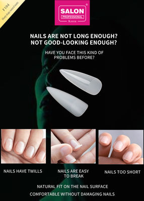 Las uñas largas de estiletto con tapa completa las uñas falsas con cajas de uñas falsas naturales mate