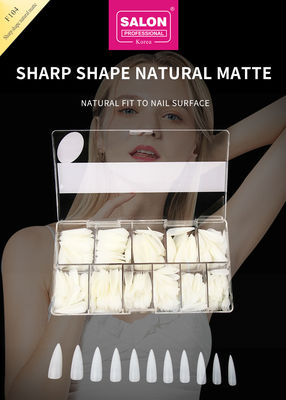 Las uñas largas de estiletto con tapa completa las uñas falsas con cajas de uñas falsas naturales mate