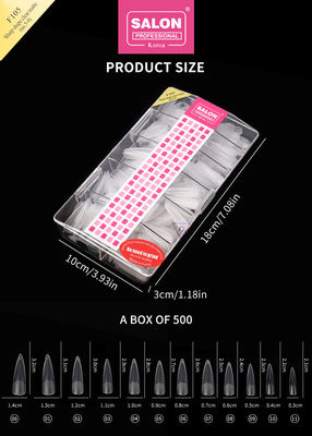 Color mate claro Acrílico Falsa de las uñas Consejos de juego Ultra-fina forma aguda Extensiones de arte de uñas