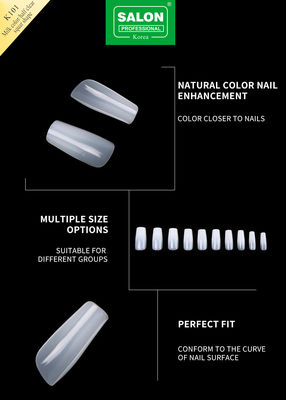 Diseño de lujo personalizado de cubierta completa de uñas artificiales consejos de presión en las uñas color leche cuadrado uñas falsas
