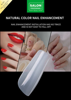 Diseño de lujo personalizado de cubierta completa de uñas artificiales consejos de presión en las uñas color leche cuadrado uñas falsas