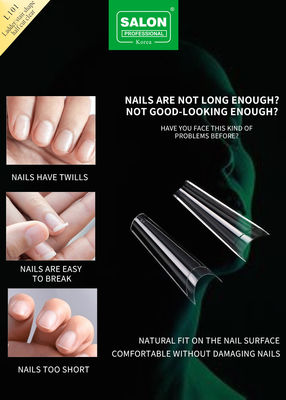 Las uñas artificiales falsas ABS clara escalera forma de las uñas falsas hechas a mano géIos blandos Presionar en las uñas precio al por mayor