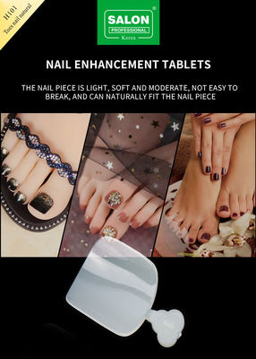 Color natural Falsas uñas de los pies conjunto de cubierta completa Acrílico Uñas de los dedos de las manos para el salón-finish de la uña de arte
