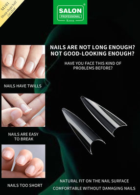 Forma aguda Media cubierta de las uñas del dedo Arte belleza para el diseño de extensión de uñas