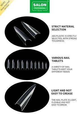 Forma aguda Media cubierta de las uñas del dedo Arte belleza para el diseño de extensión de uñas