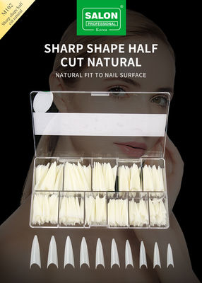 Consejos de uñas de forma aguda 500 PCS Kit de uñas falsas de acrílico natural para extensiones de uñas