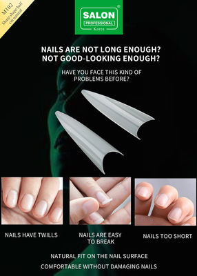 Consejos de uñas de forma aguda 500 PCS Kit de uñas falsas de acrílico natural para extensiones de uñas