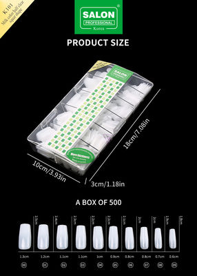 500pcs/Box ABS Salón profesional de uñas falsas para el arte de las uñas DIY