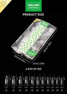 Salón profesional de uñas de color claro de cubierta completa uñas falsas para la extensión de uñas 500pcs/caja
