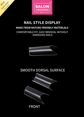 Uñas artificiales ABS de color claro 500 piezas de aplicación fácil Uñas falsas para salón de belleza