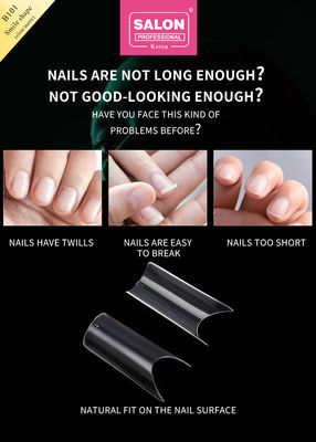 Uñas artificiales ABS de color claro 500 piezas de aplicación fácil Uñas falsas para salón de belleza