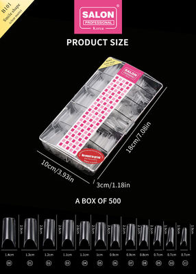 Uñas artificiales ABS de color claro 500 piezas de aplicación fácil Uñas falsas para salón de belleza